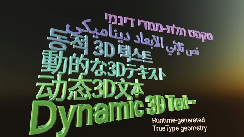 Dynamic 3D Text in many languages